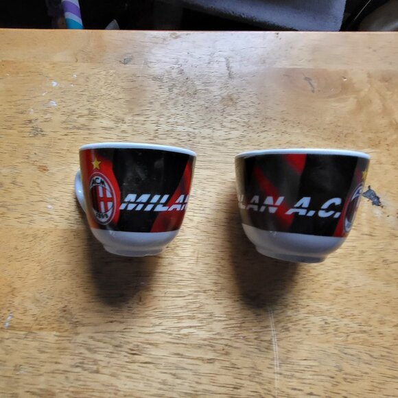 2 AC Milan Espresso Coffee Cups Soccer Associazione Calcio GUC SEE PICS "BIN A" - Picture 3 of 9